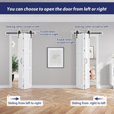 30X84(Double 15x84) White Bifold Barn Door Sliding Bi fold Doors Bi-fold Folding with 34" Hardware K