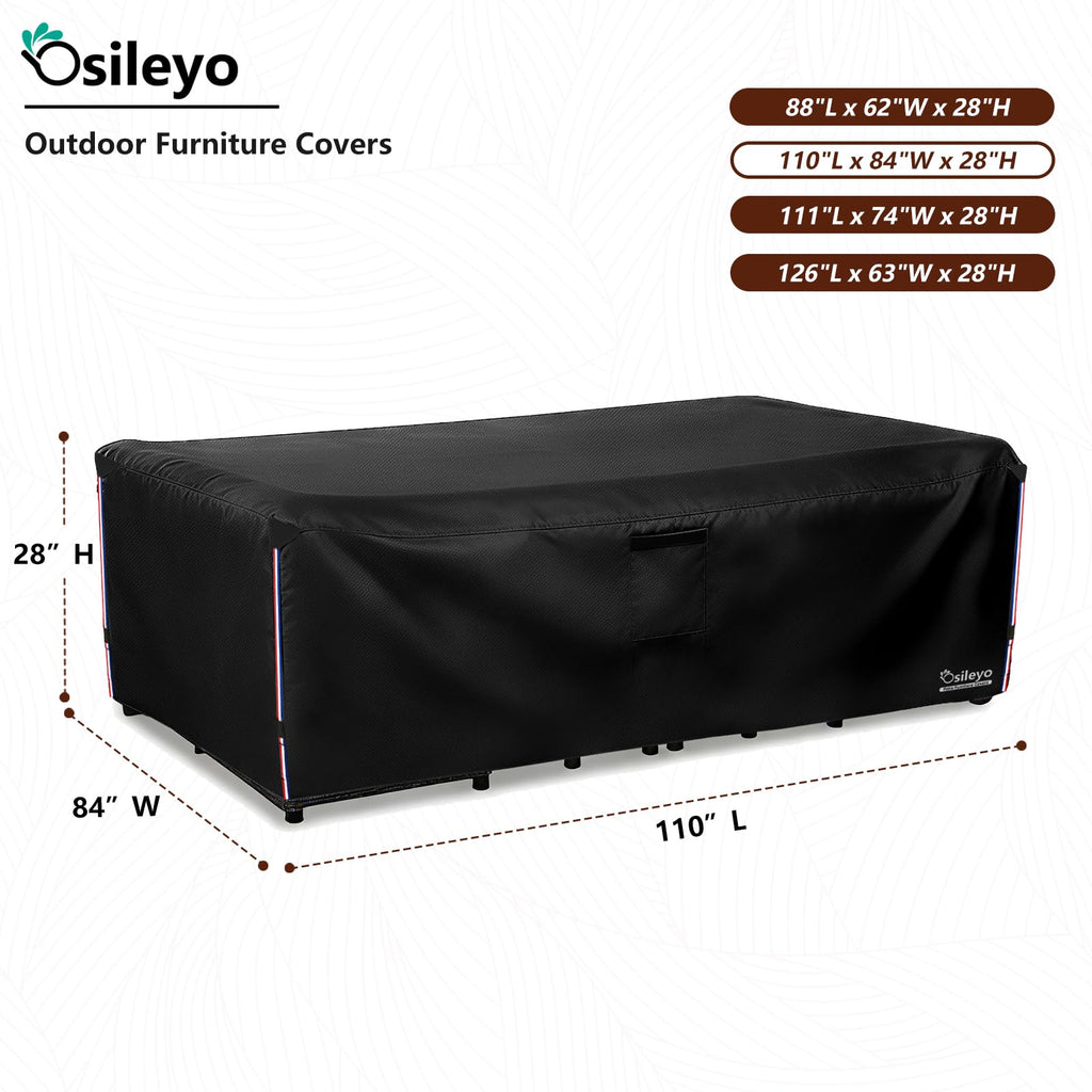 Patio Furniture Covers Waterproof, 600D Heavy Duty Patio Cover for 6/7/8 PCS Sets Sectional Sofa Couch Dining Rocking