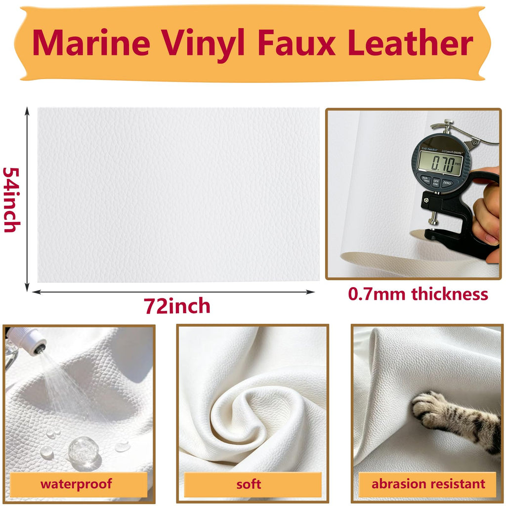 Upholstery Fabric: 54"x72" Soft Grain Faux Leather Durable