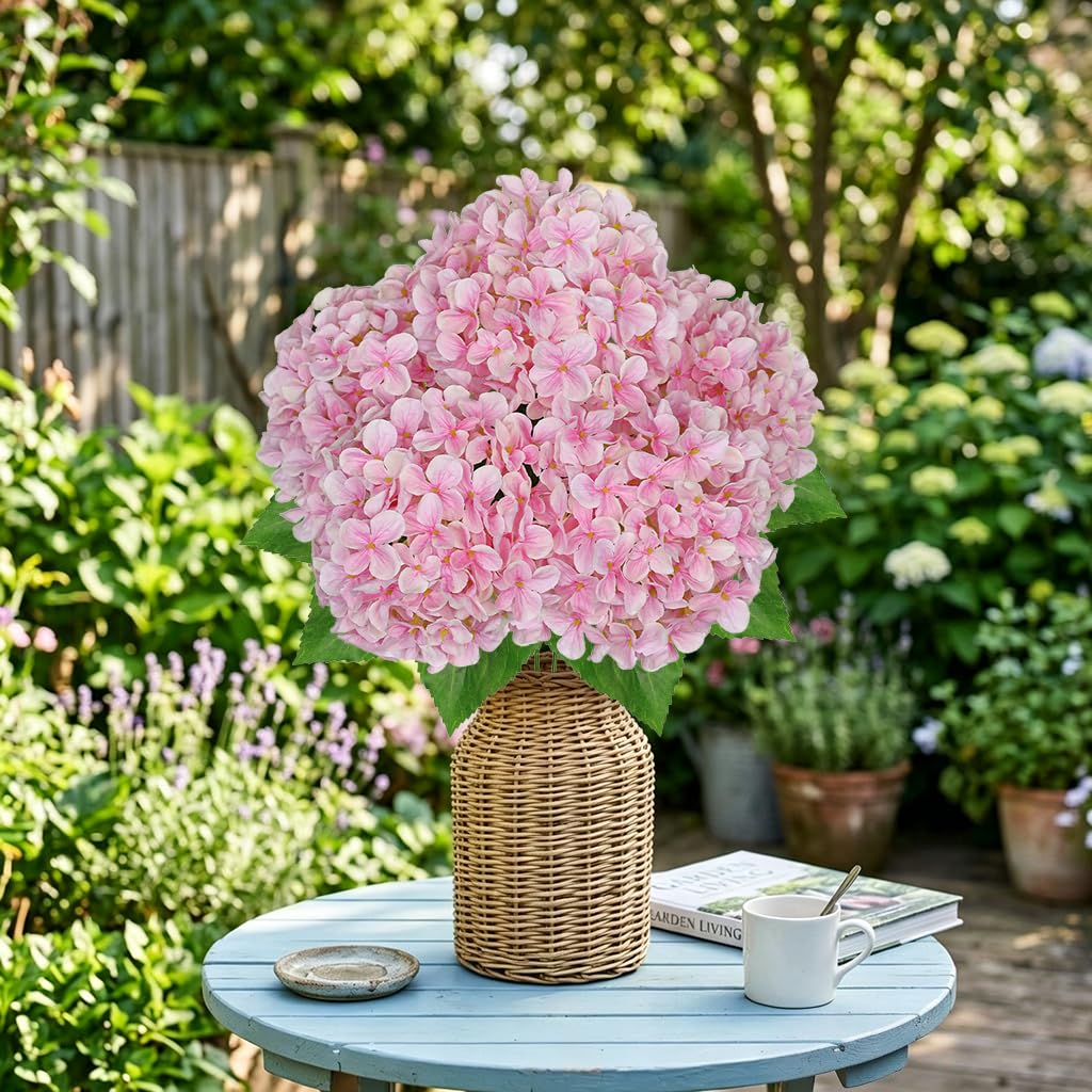 2PCS Pink Artificial Faux Bush Decor