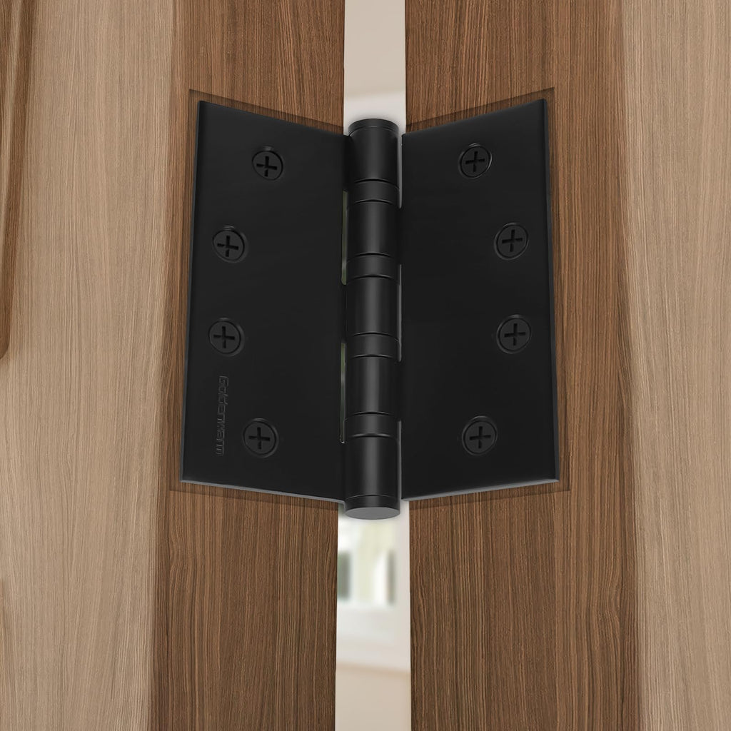 3 Pack 4 x 4 Inch Ball Bearing Heavy Duty Black Door Hinges