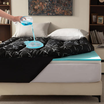Queen Size 4 Inch Mattress Topper - 2-in-1 Dual Layer Design (2" Gel Memory Foam + 2" Plush Pillow Top) - 100%