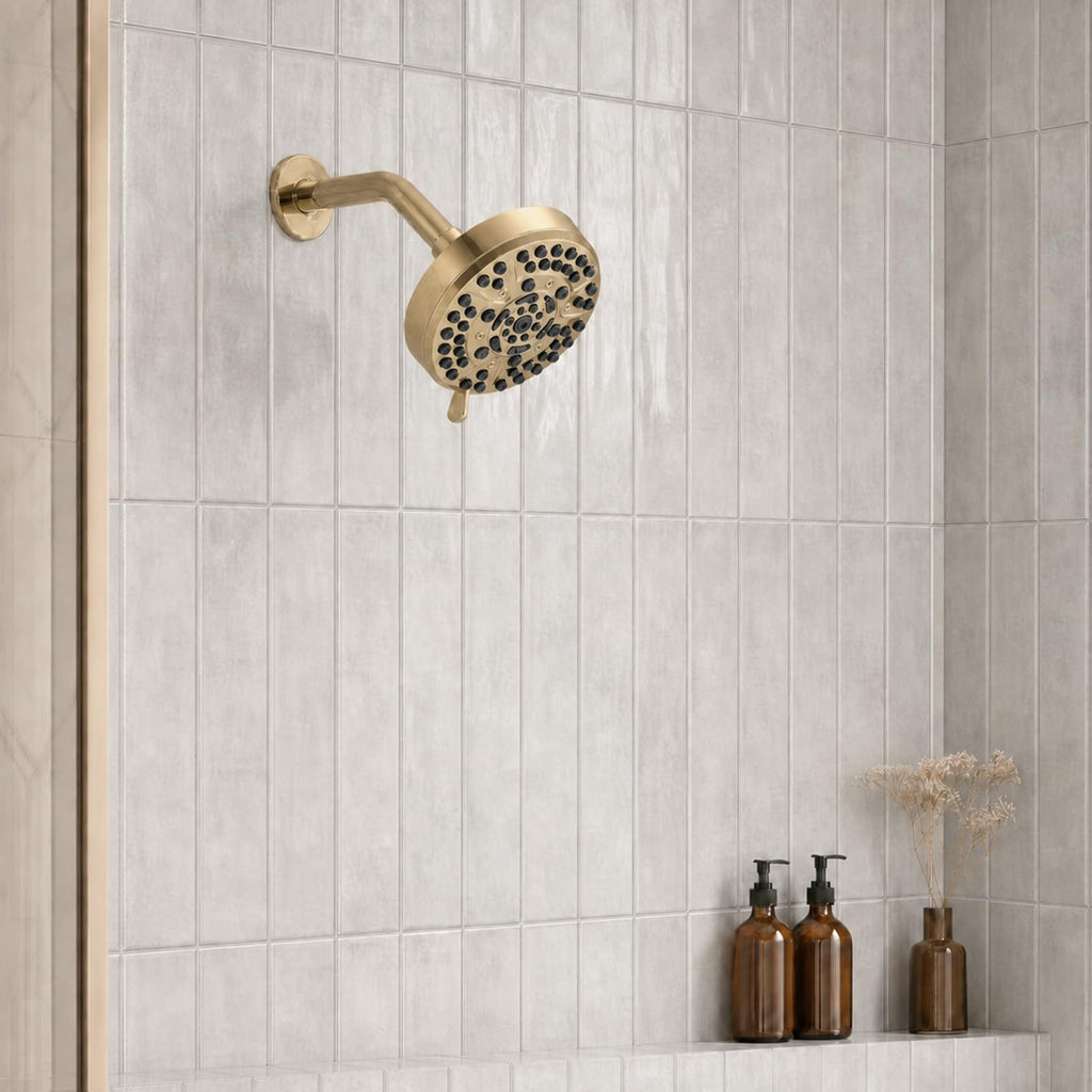 10-Setting Champagne Gold Rain Shower Head
