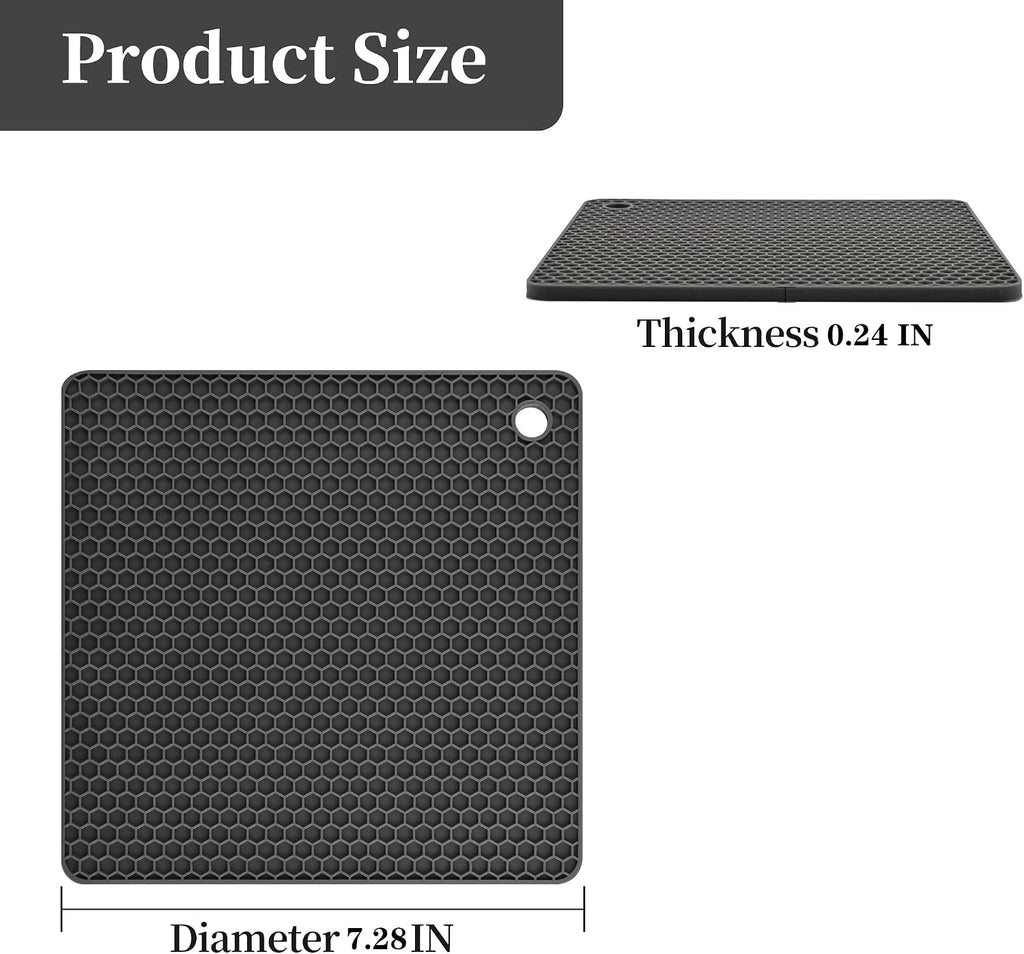 Trivets for Hot Dishes, Silicone Trivet Mat Hot Pads Pot Holder, Silicone Trivets for Pots and Pans, Multi-Purpose