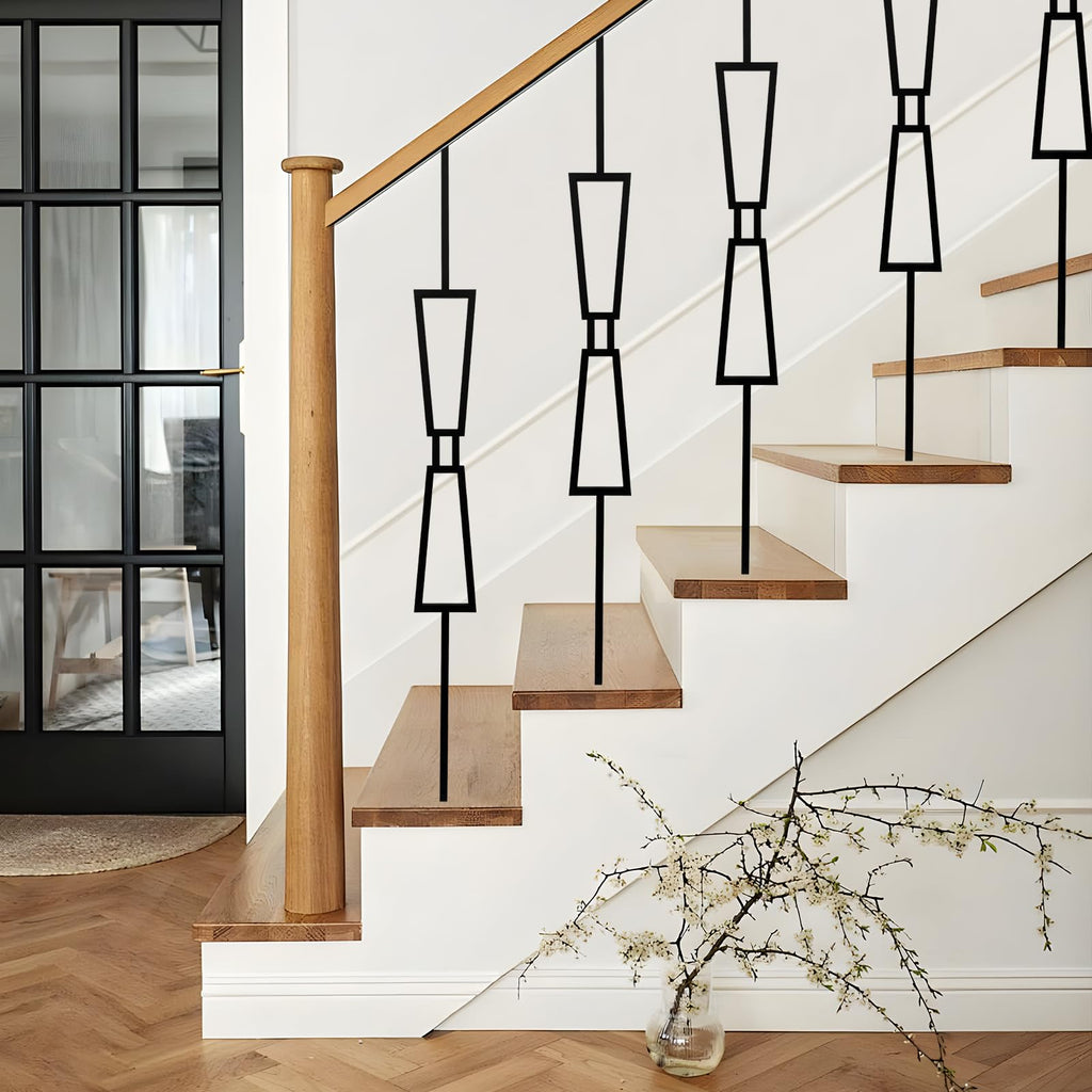 10 Pack Wrought Iron Balusters, 44" x1/2" Deck Balusters - Metal Stair Decorative Balusters Hollow - Stair Balusters