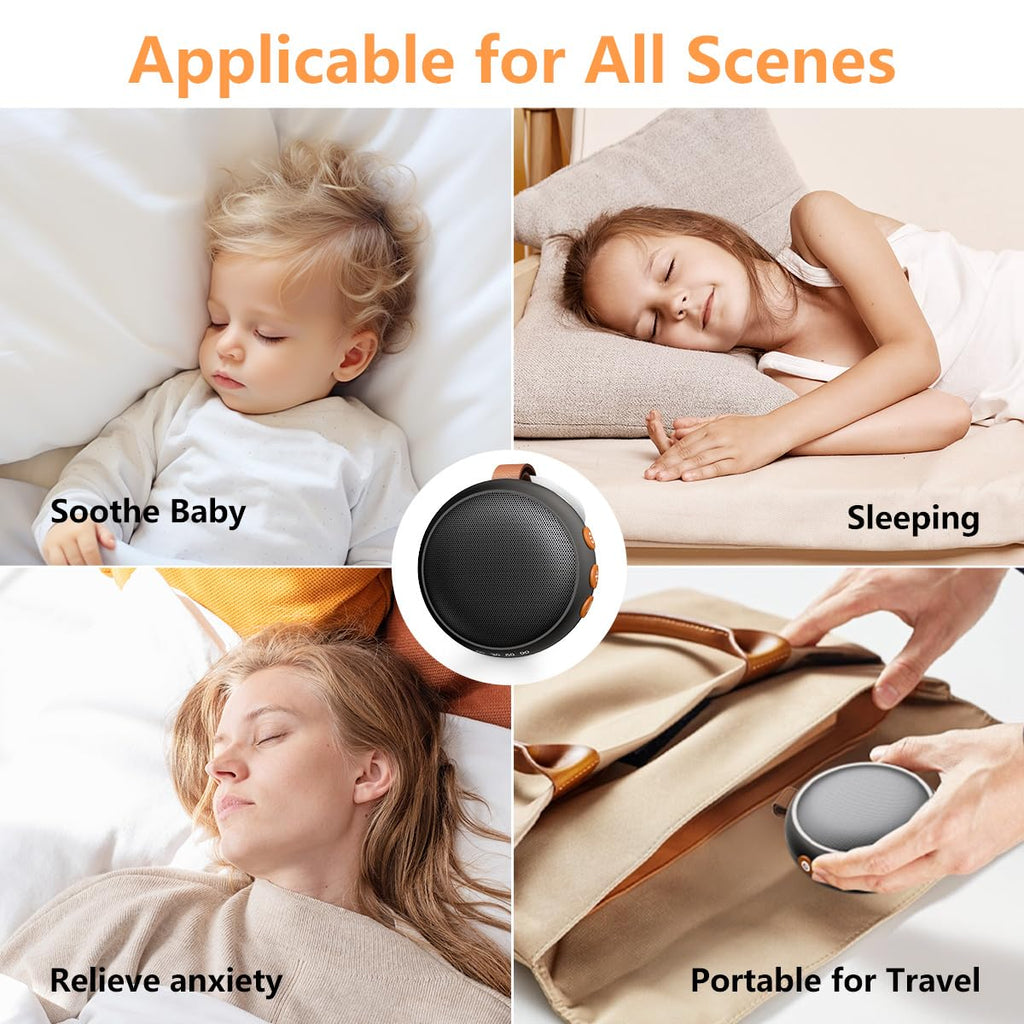 Portable White Noise Machine Sound Machine Small with 32 Volume Levels 30 Sleep Soother Rechargeable Travel Sound