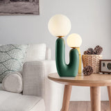 Nightstand Desk Lamp, Creative Nordic Living Room Bedside Bedroom Table Lamp with Light Bulbs, Green