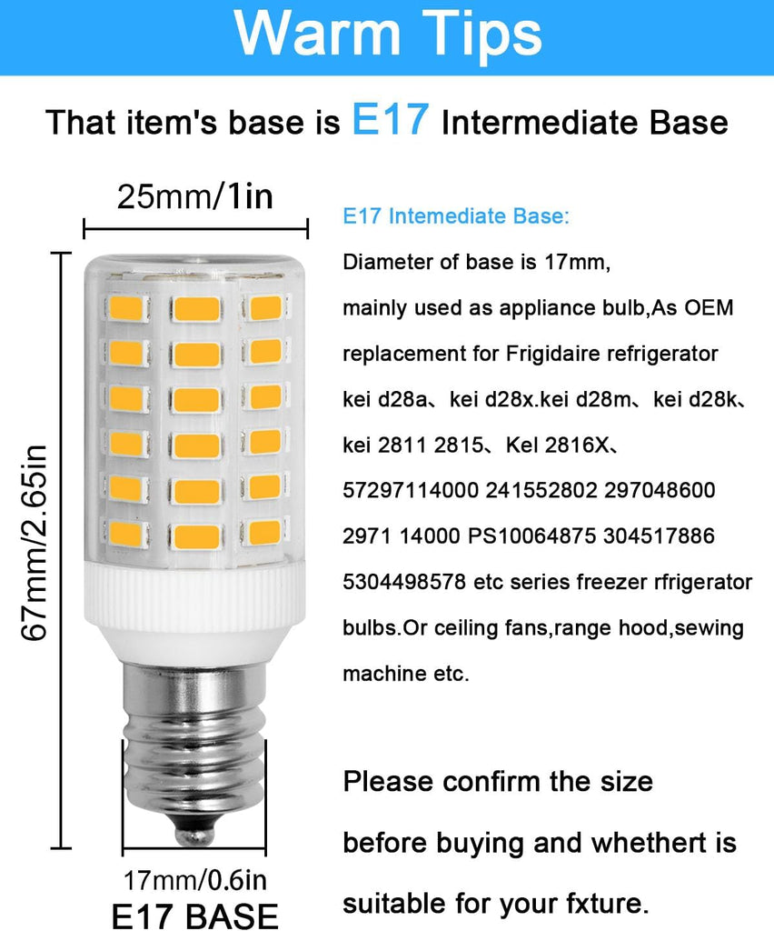 Refrigerator Bulb KEI D28X KEL2816X 3w,KEI D28K E17 3000K, AC100-265v