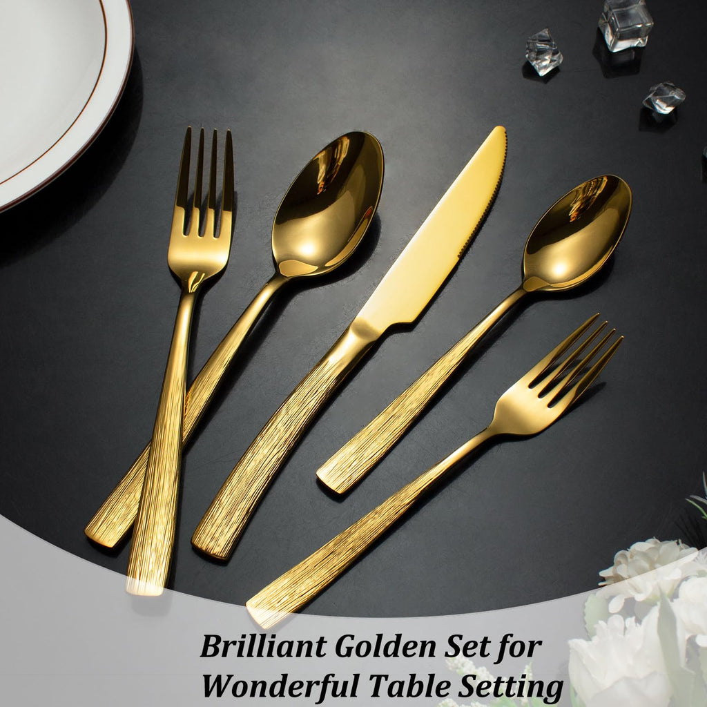 40-Piece Gold Silverware Set for 8