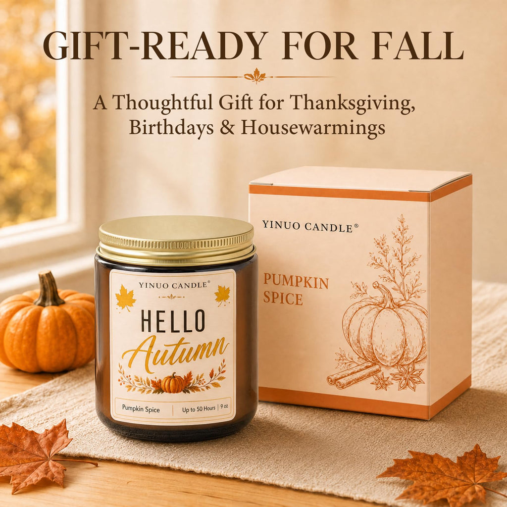 Pumpkin Spice Scented Candle, 9 oz Soy Wax Fall Candle
