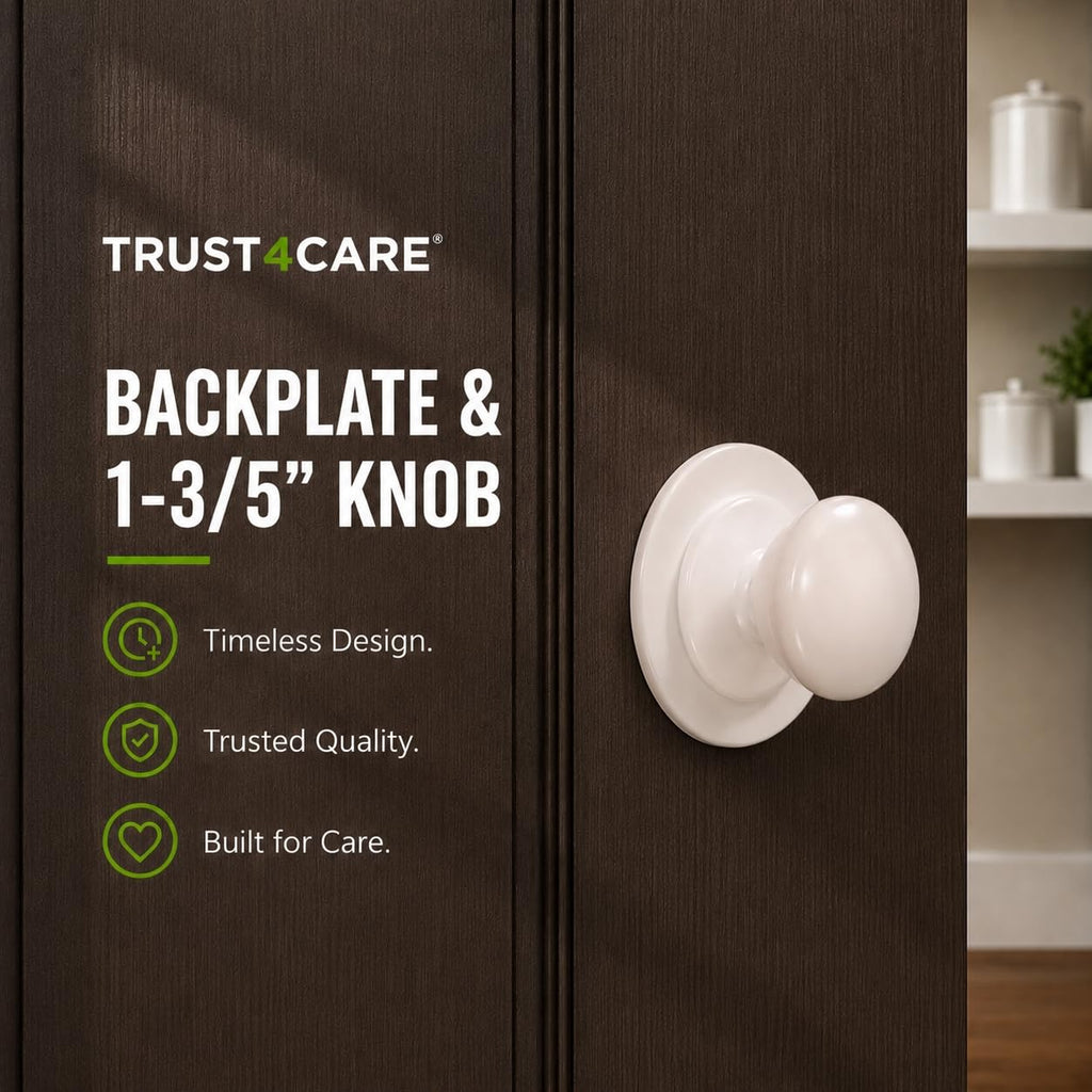 2.3" White Backplates of Bifold Closet Door Cabinet Knob