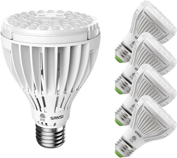 32W Grow Light Bulbs for Indoor Plants, 350W Equivalent Full Spectrum+4PACK 10W Grow Light LED Grow Light Bulb