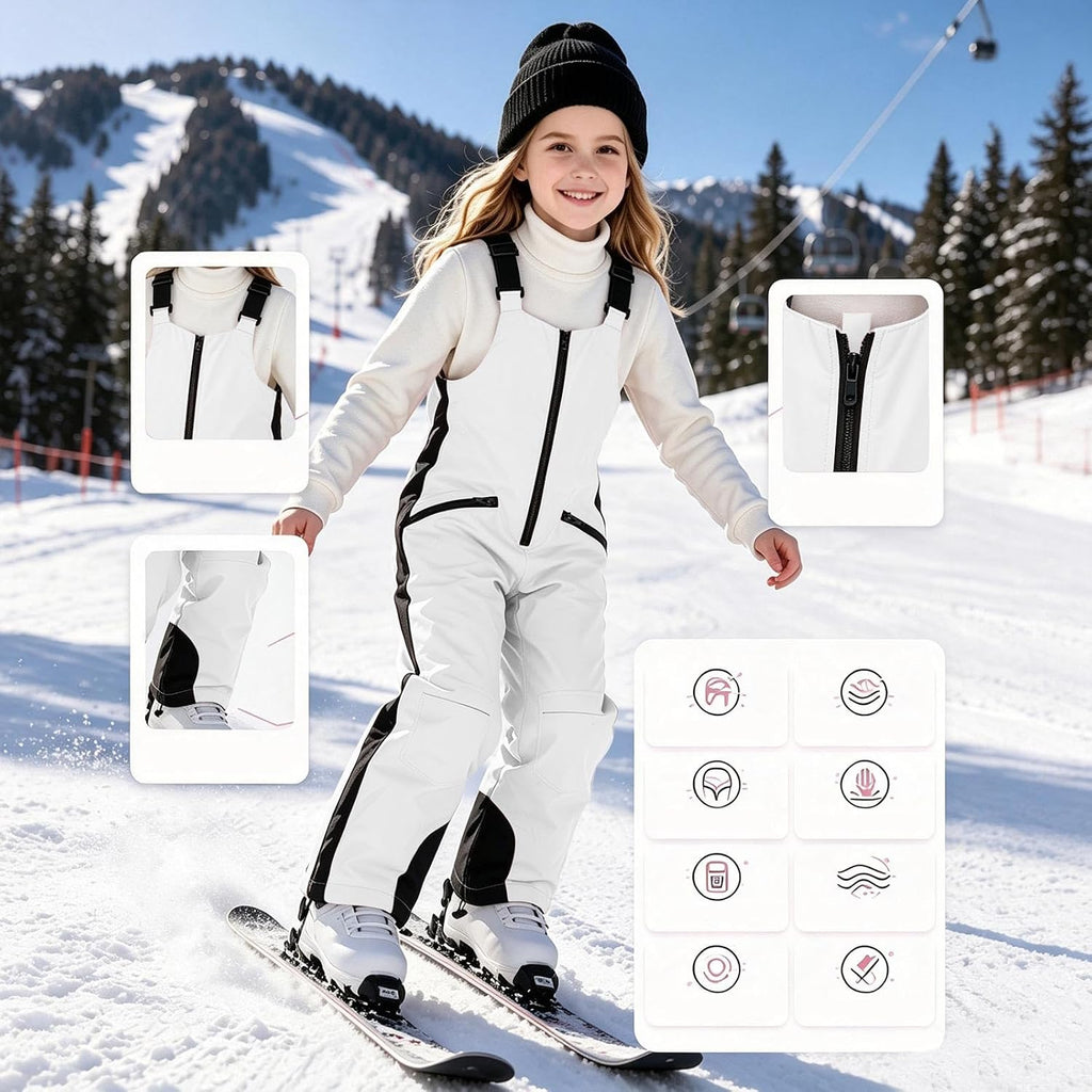 Kids Snow Bibs Waterproof Insulated Ski Pants Snowboard Overalls