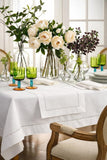 Rochester Collection Contemporary Hemstitched Polyester 90 x 90 Inch Table Cloth for Dining Table, B