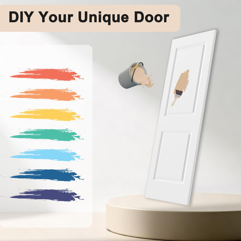 30"x80" Raised 2-Panel Square Smooth White Primed Interior Door Slab