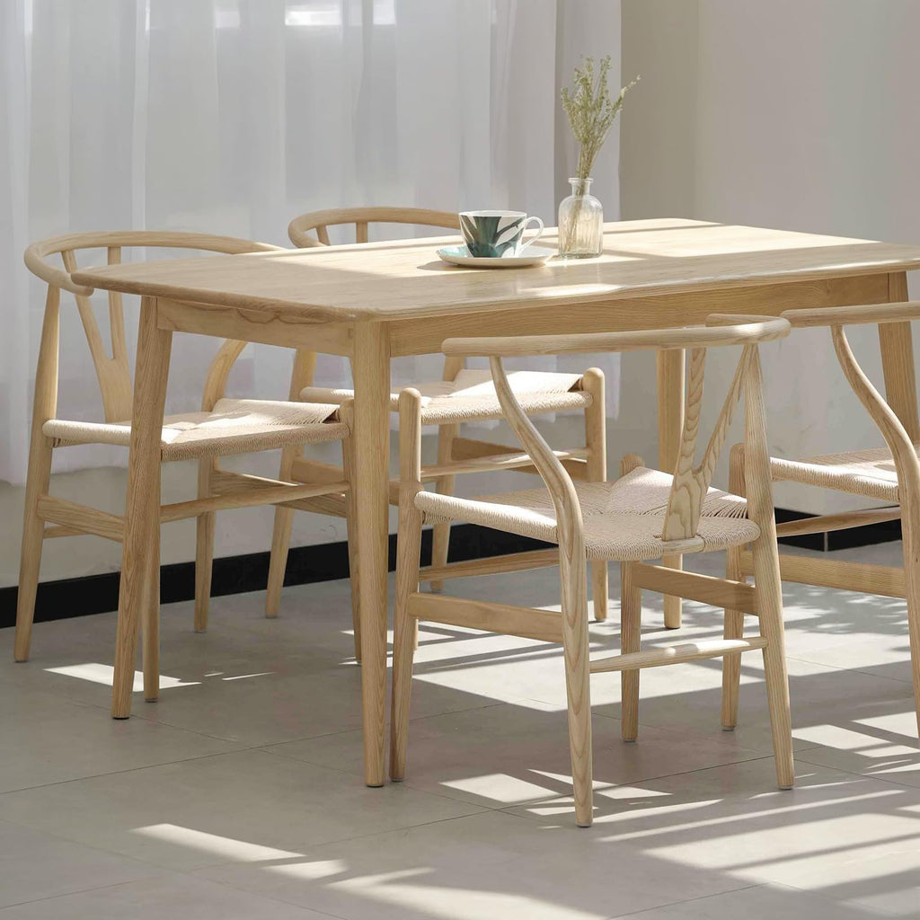 Wishbone Chairs Set of 2, Solid Ash Wood Dining Chairs (Natural)