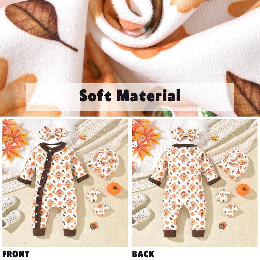 Preemie Baby Girls Thanksgiving Romper Infant First Thanksgiving My Clothes Premature Outfit Clothing