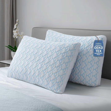 Shredded Memory Foam Soft Cooling Viscose Pillows Adjustable Hypoallergenic Hotel Quality Bed Pillows for Side, Back