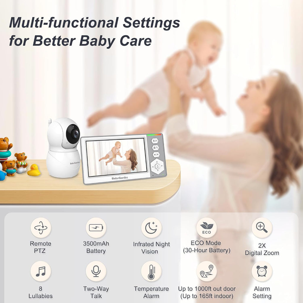 Monitor with Camera and Audio No WiFi Remote Control 4.3''
