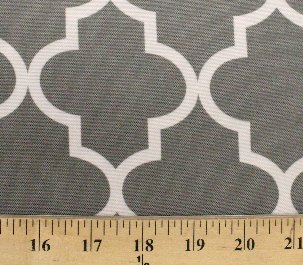 Indoor/Outdoor Waterproof Moroccan Mosaic Canvas Fabric Grey UV Resistant 60" Wide Sold by the Yard