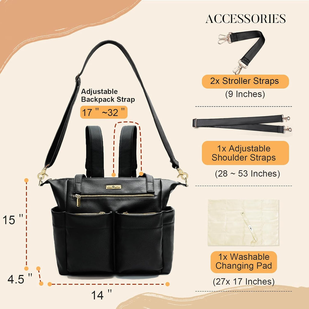 Diaper Bag Tote Leather Diaper Bag Backpack Pañaleras Para Bebe