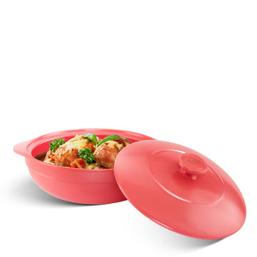 3-Qt Porcelain Dutch Oven with Lid - Lead & Cadmium Free, Oven Safe to 482°F, Heat Retention, Clay Pot for Cooking on