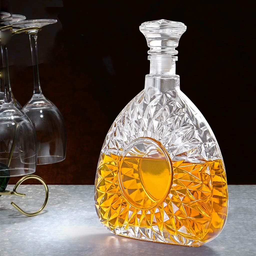Liquor Decanter, Glass Decanter with Airtight Stopper, Decanter Bottle for Whiskey, Brandy, Scotch, Bourbon