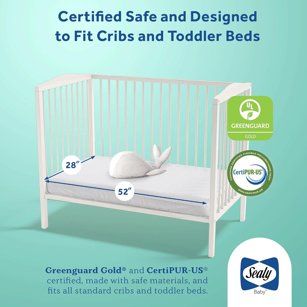 Infant & Toddler Crib Mattress - Butterfly Knit Premium Foam, Waterproof and Breathable, Non Toxic Washable Zip off