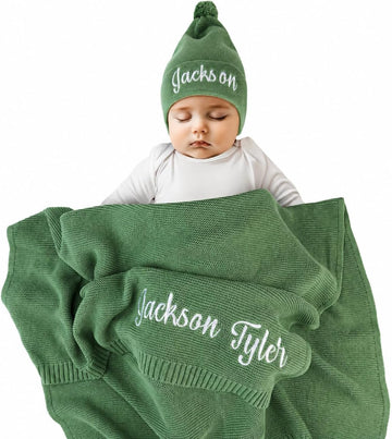 Blanket with Name, GOTS Organic Custom Baby Blanket
