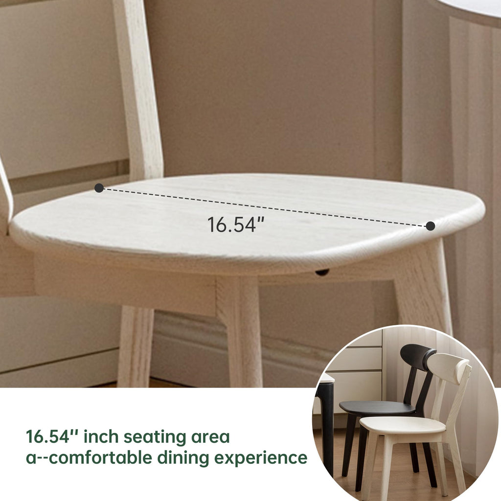 Dining Chairs, Kitchen Chairs, 100% Oak Solid Wood Modern Chair with Curved Backrest Kitchen & Dining Room Chairs