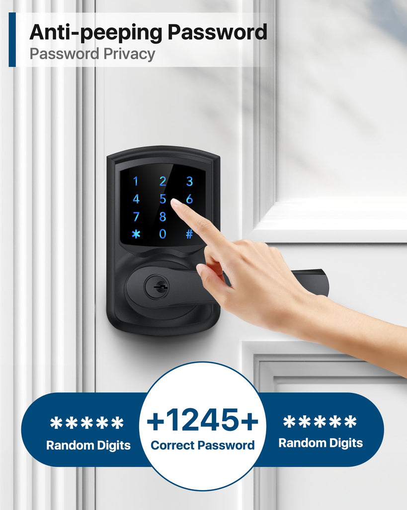 Keypad Keyless Entry Door Lock with Handle Smart Digital Deadbolts 4 Pack