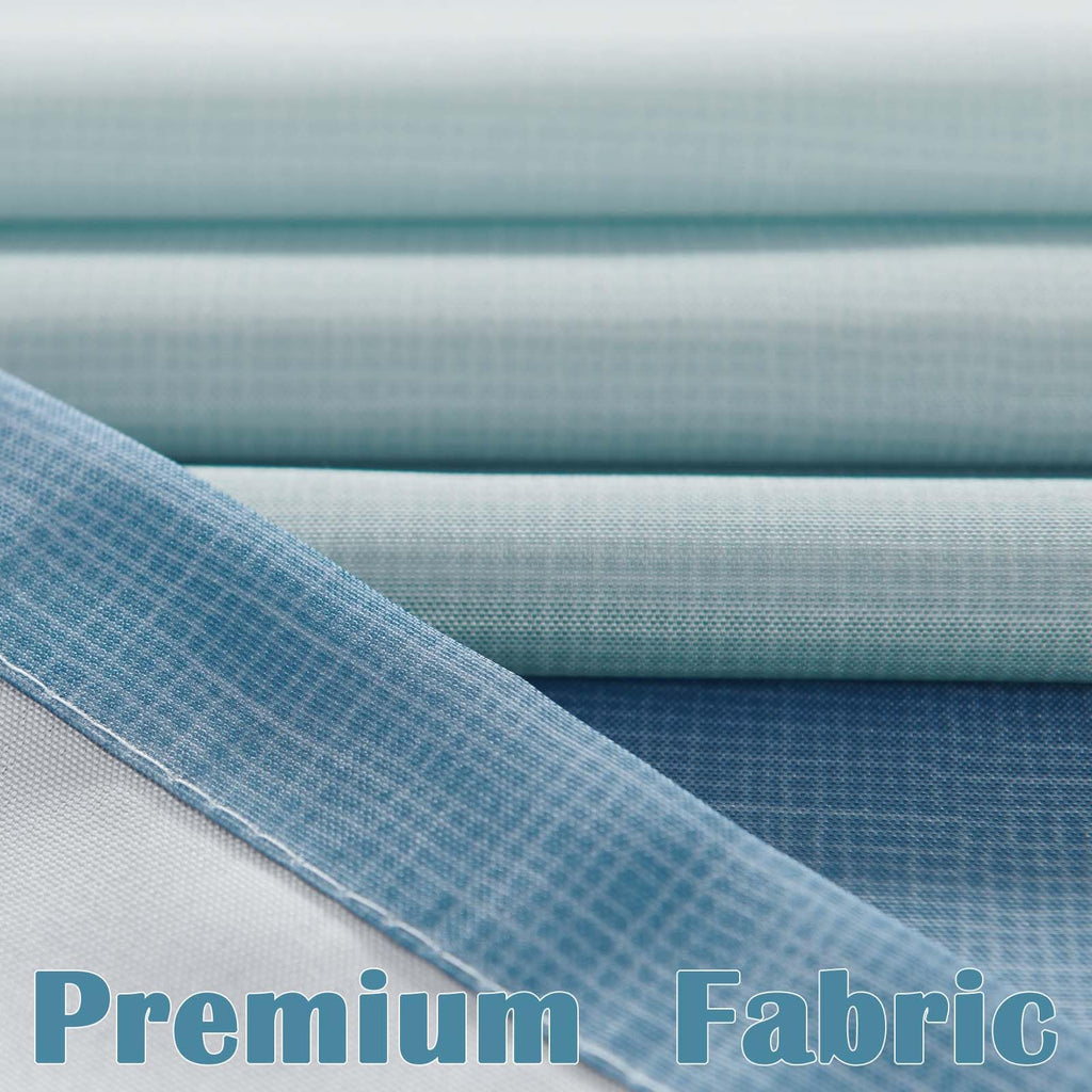 Extra Long Blue Shower Curtain 70x84 inch 12 Hooks