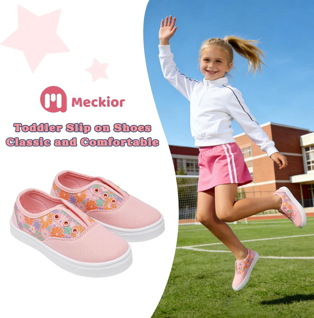 Toddler Slip on Shoes for Boys Girls Classic Walking Canvas School Sneaker Lightweight Little Kid Flat