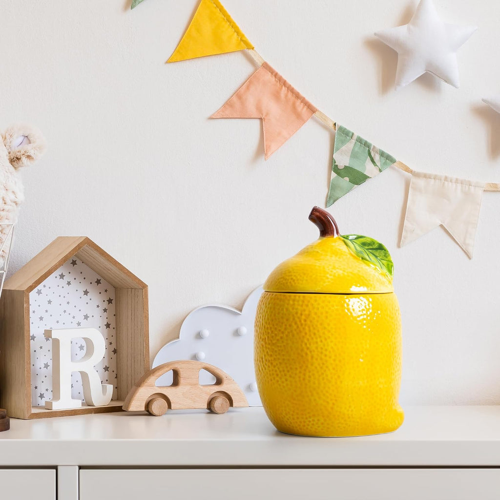 Lemon Cookie Jar Kitchen Canisters Decorative Cute Food Storage Container - Set of 2