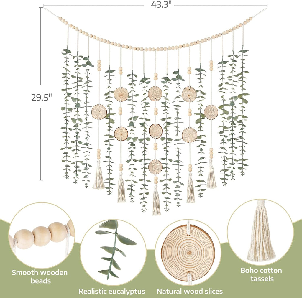 Boho Hanging Artificial Eucalyptus Garland Wall Decor 43'' Fake Plant