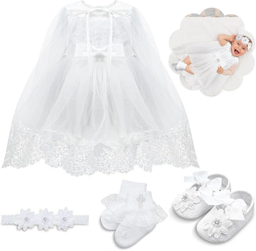 5 Pcs Baby Baptism Dresses for Girls Outfit