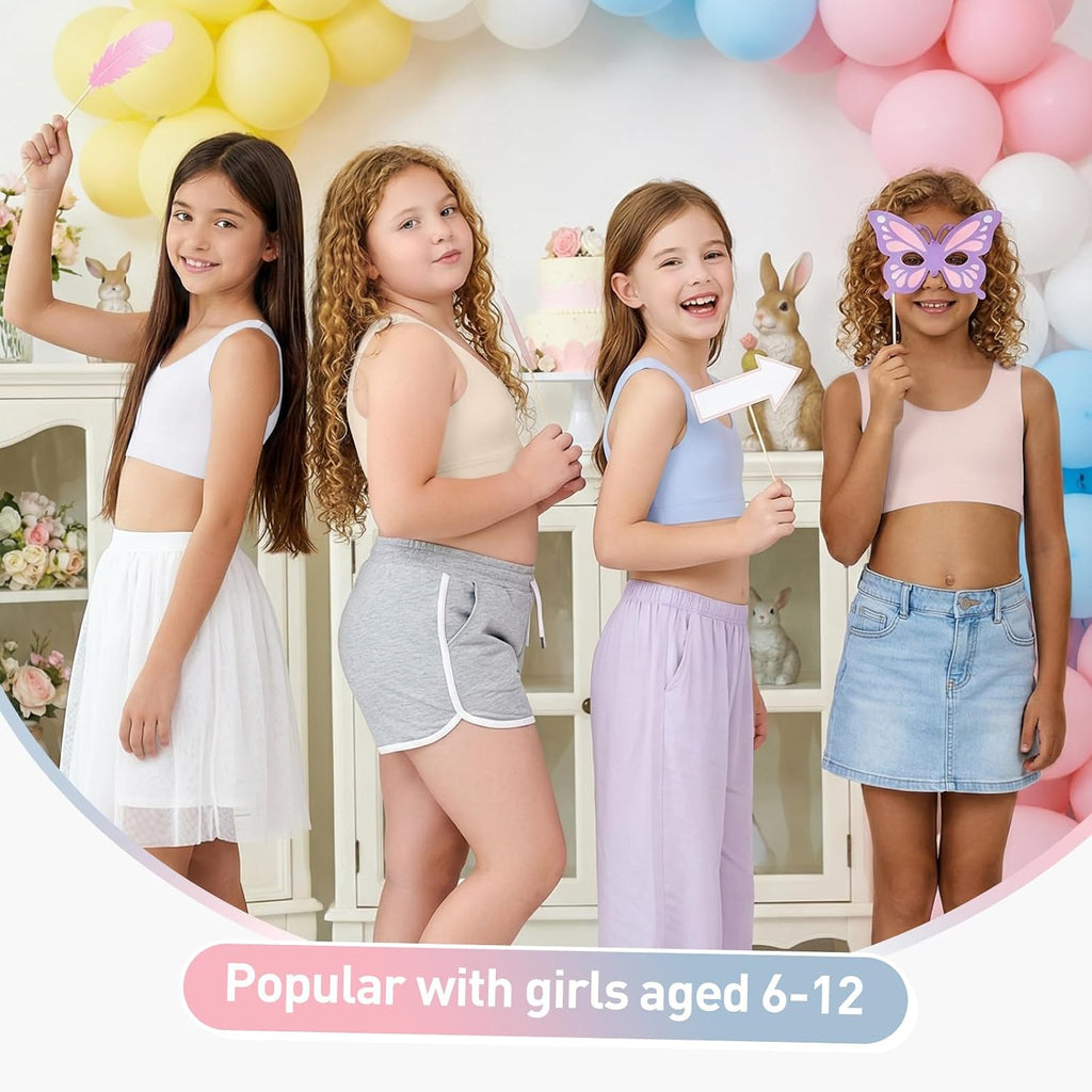 Girls Training Bras, Seamless No Pad Sports Bra Multipack