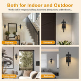 Outdoor Wall Lights Modern Exterior Lighting Fixtures, 3000K Integrated LED Outdoor Wall Sconce Lighting 2 Packs