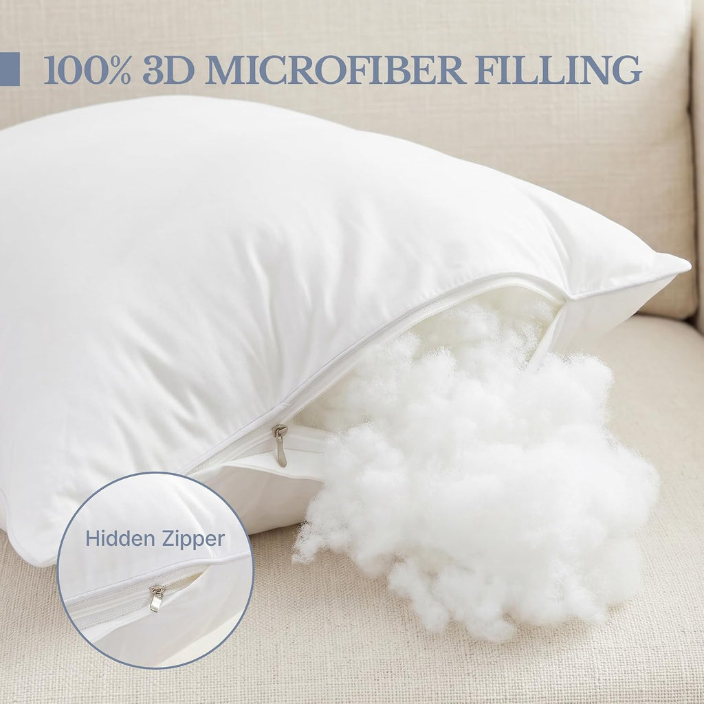 18x18 Throw Pillow Inserts-100% Cotton Cover - Set of 2