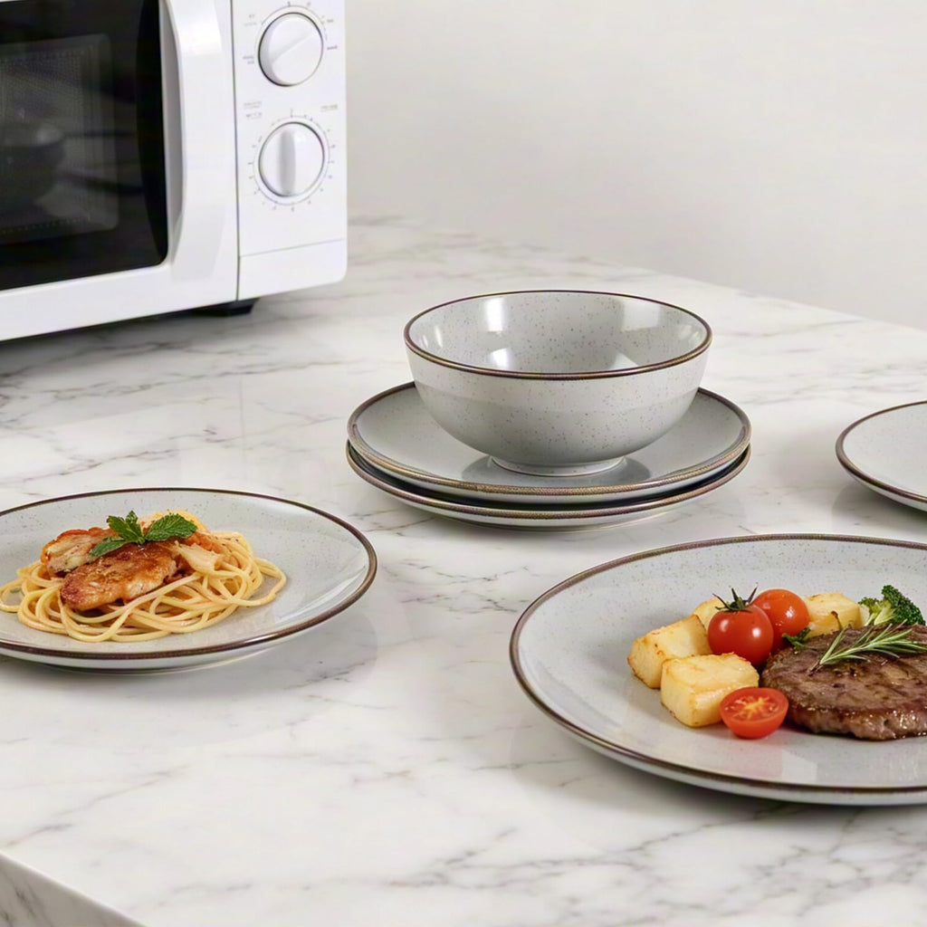 Dinnerware Set for 6, 18Pieces Plates and Bowls Set