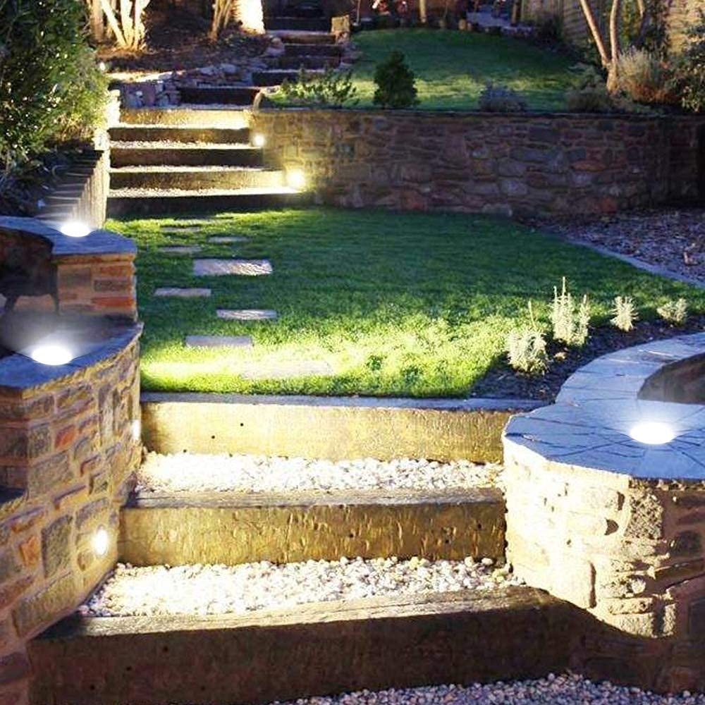 Low Voltage Landscape Lighting,LED Well Light Outdoor 12-24V AC/DC In-Ground Lights IP67 Waterproof Warm White Paver