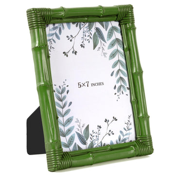 5x7 Picture Frame Bamboo, Photo Frame Resin with Antique Finish for Wall or Tabletop Display Resin Frame for Wedding
