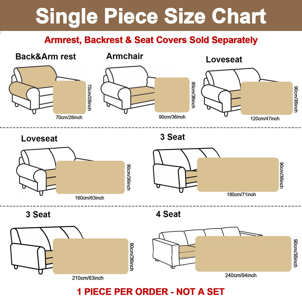 100% Waterproof Couch Cover for Dogs, Non-Slip Sectional Sofa Cover
