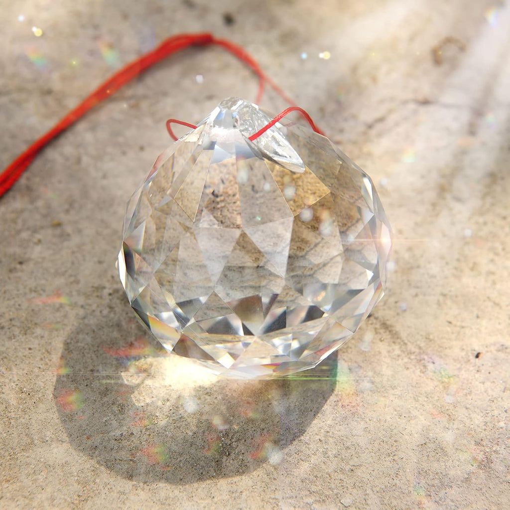 Clear Crystal Ball Prism Sun Shine Catcher Rainbow Pendants Maker, Hanging Crystals Prisms for Windows, for Feng Shui