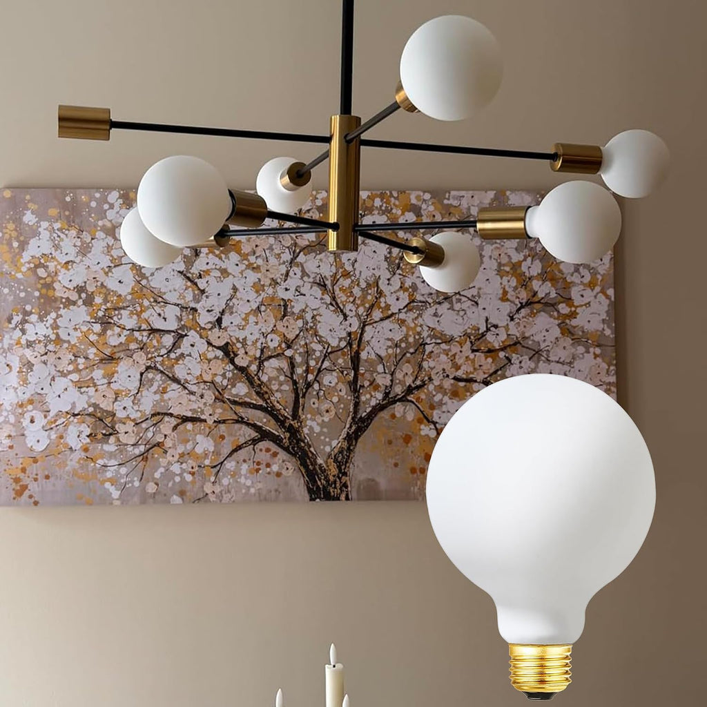 LED Light Bulb G30 Dimmable Flick-Free Matt White 10W Daylight White 4000k CRI95 1000LM, 100W Equivalent Vintage G95