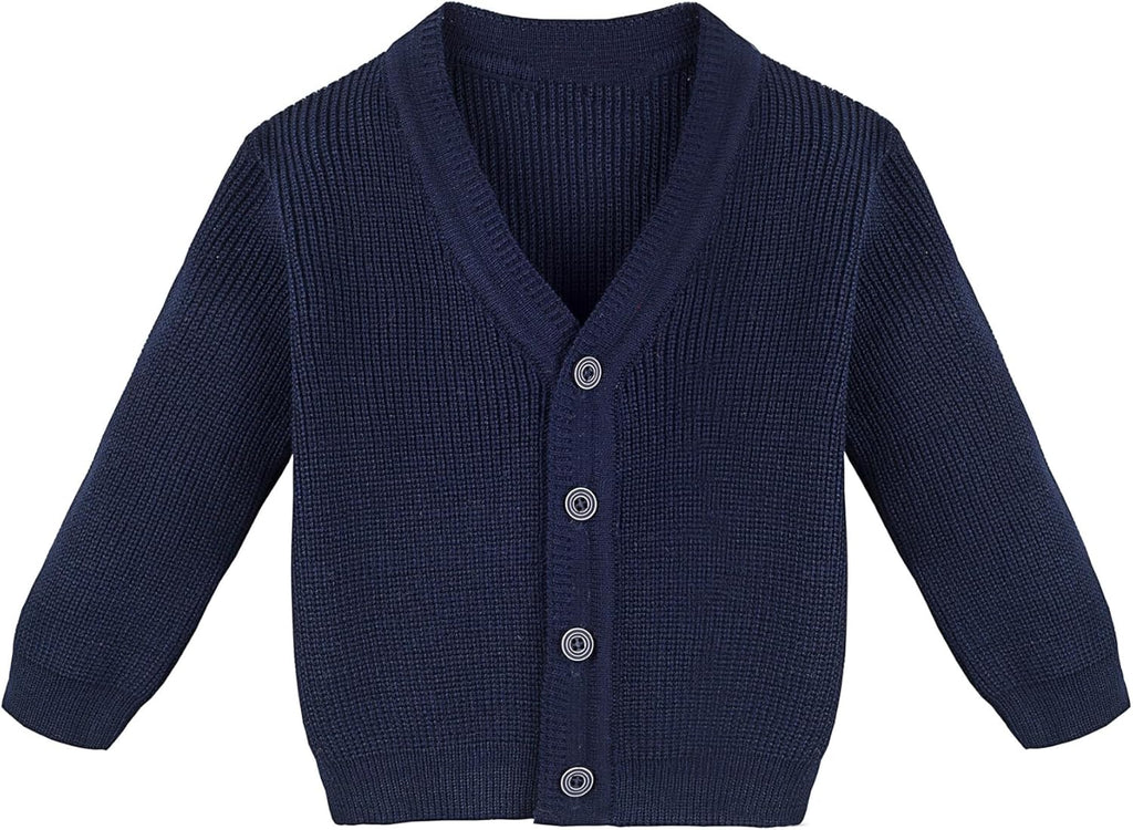 Baby Boys Basic Long Sleeve V-Neck Classic Knit Cardigan Sweater