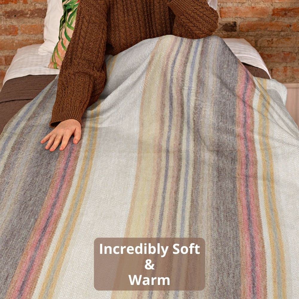 Alpaca Wool Throw Blanket | Super Soft, Lightweight, Breathable and Hypoallergenic | Non-Itchy or Scratchy (Beige