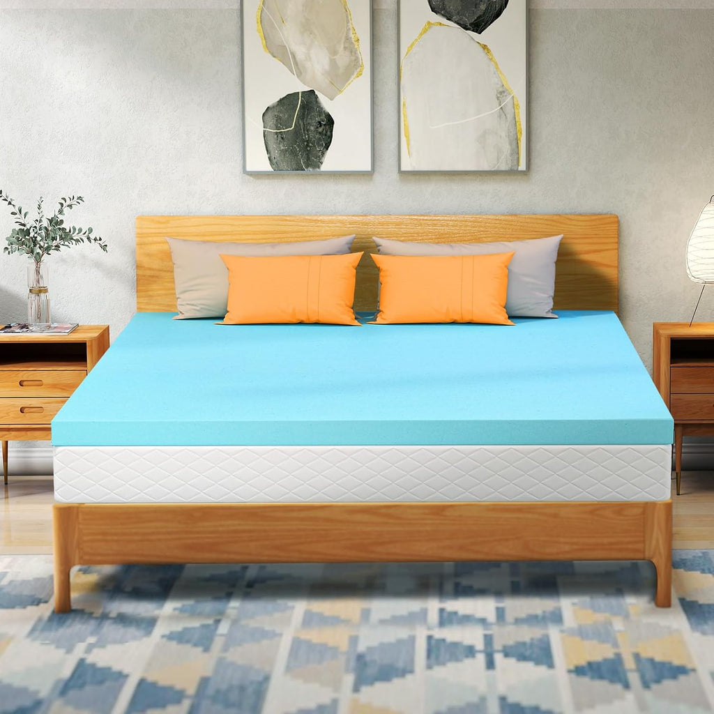 Queen Mattress Topper 3 Inch Cooling Gel Memory Foam, CertiPUR-US Certified Topper & Pad for Back Pain Relief, Soft