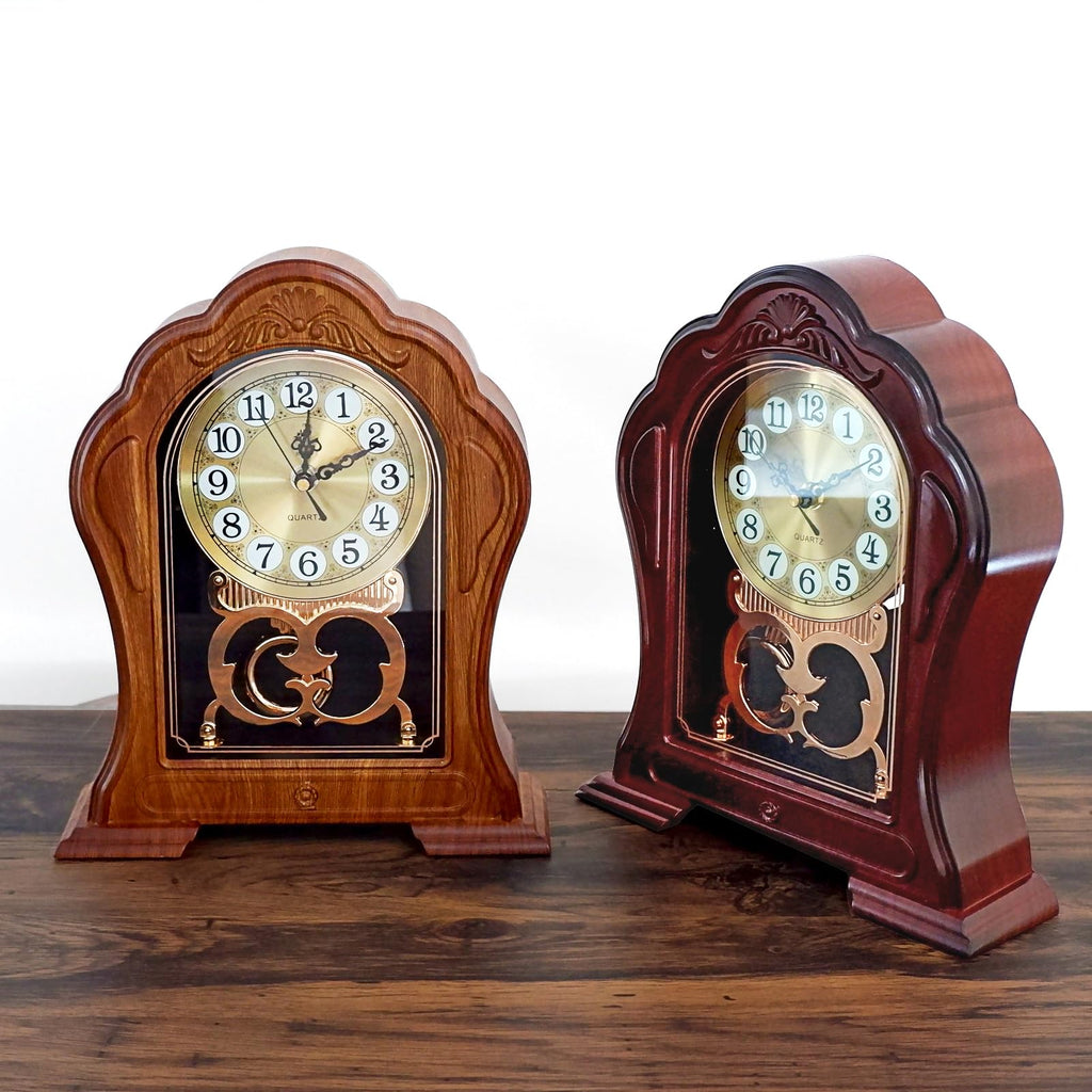 Antique Mantel Clock with Pendulum, Battery Operated(9.64" x 11.02")