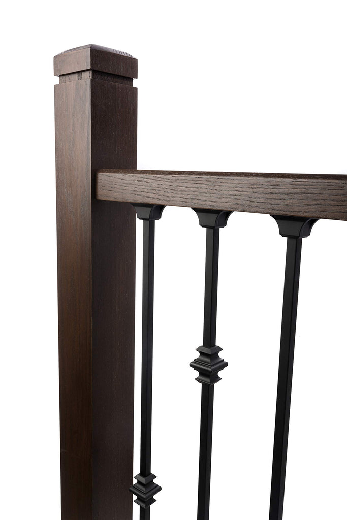 Sleek Modern Solid Red Oak Stair Newel Post with a Single Groove (3 1/2" x 3 1/2" x 48")